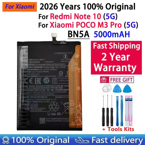 Fast Shipping 5000mAh 100% Original BN5A Battery For Xiaomi Redmi Note 10 5G POCO M3 Pro 5G Mobile P