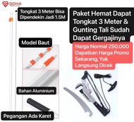 Tongkat Pemetik Buah Dapat Gunting Bisa Pasang Gergaji Galah Panjang Alat Petik Buah dan Gergaji Pem