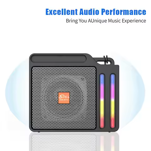 Brand NEW SING-E Wireless Bluetooth Speaker Desktop Mini Bluetooth Speaker LED Color Lights Subwoofe