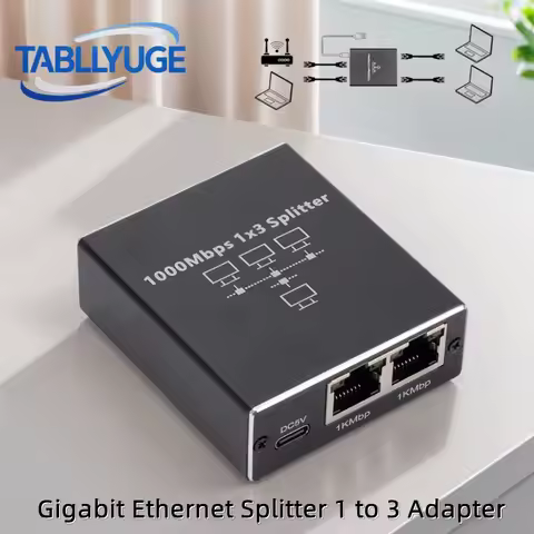 1000Mbps Ethernet Splitter Adapter LAN Extender RJ45 1 to 3 Network Splitter 1-in 3-out Works For TV