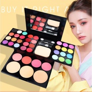 39 Colour Foundation Blusher Eyeshadow & Lips Palette Set + 7 Makeup Brush Set