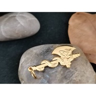 Alloy 18 ×36mm gold plated Feng Shui Protection Dragon Axe pendant