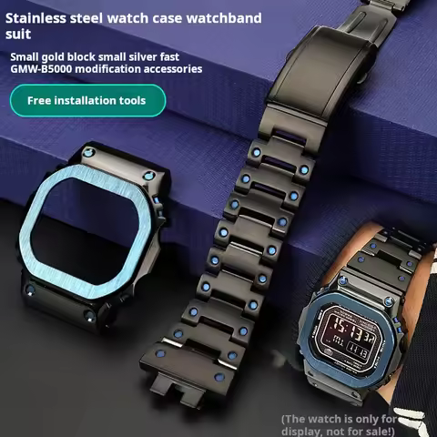 For Casio gshock small square gmw-b5000 GM-B2100 b2100 Watchband stainless steel strap b5000 solid m