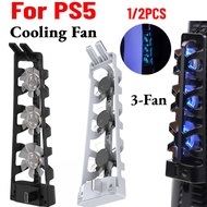 【Best value】 For Ps5 Cooling Fan Dc 5v Led Blue Vertical Stand Rear Host Air Cooler Upgrade Game Accessories Efficient Cooling System