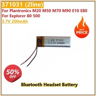 High Quality 3.7V 200mAh 371031 (2line) Bluetooth Headset Battery For Plantronics M20 M50 M70 M90 E1
