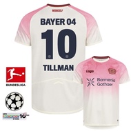 Bayer Leverkusen 2025/26 Fans Edition Men'S Away Short Sleeves Football Jersey T-Shirt With #10 TILL