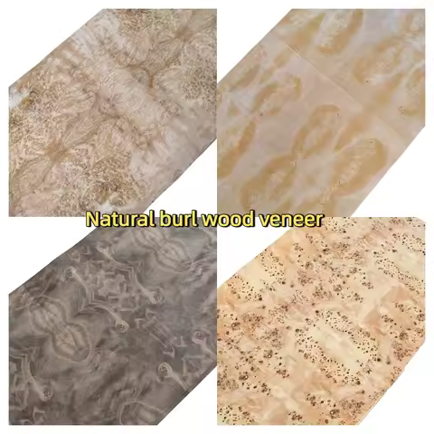 250cm×55cm Natural Burl Wood Veneer Sheet,0.25mm Thick Kraft Paper Backed for Furniture Guitar Wall