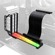 EZDIY-FAB Vertical Graphics Card Holder Bracket with ARGB 5V3Pin LED,VGA Support Kit withPCIE3.0 Ris