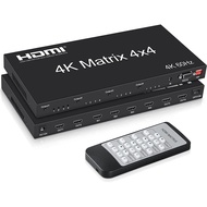 4K 60Hz 4x4 HDMI Matrix HDMI 2.0  4 IN 4 OUT Video Switcher Splitter HDMI 2x4 4x2 MATRIX Converter