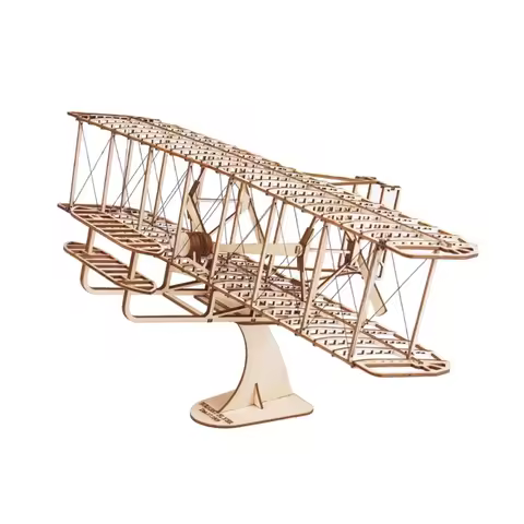 Wood Model Aircraft set Wood Puzzle DIY Wright Flyer Model Airplanes set Gift X90C