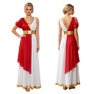 Oyolan Womens Ancient Greek Toga Goddesses Costumes Party Halloween Sleeveless Worship Prayer Toga G