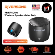Riversong Qube Twin Bluetooth Speaker | Super Deep Bass | Small & Portable | Metal Cavity | Wireless