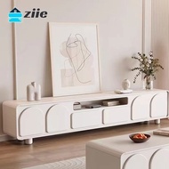 TV Console Cabinet Floor TV To Ceiling Cream Style French Round Corner White Cabinet And Coffee Table Combination Modern Minimalist Living Room Household Small Unit