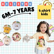 6m-7yrs T Shirt Kids Graphic Cotton Top Shirt Baju Budak Lelaki Perempuan Baju T Shirt Budak