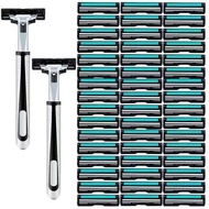 Manual Razor Double Layer Manual Razor Beard Blade 2 Layer Razor Blade Old-fashioned Razor Holder Bl