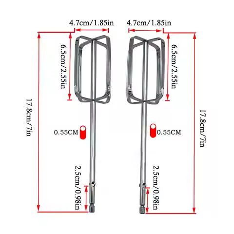 1pcs Hand Mixer Beaters Attachments For Universal Stainless Steel Electric Hand Mixer Whisk Replacem