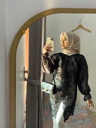 tunik brukat organza outer silang vest kondangan tunik kondangan