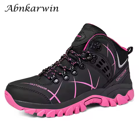 Autumn Winter Women Leather Outdoor Ankle Boots Hiking Shoes Trekking Mountain Sneakers Tracking Tre