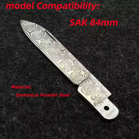 1 Piece Handmade Damascus Steel Blade Replacement Original Style For 84mm Victorinox Swiss Army Knif