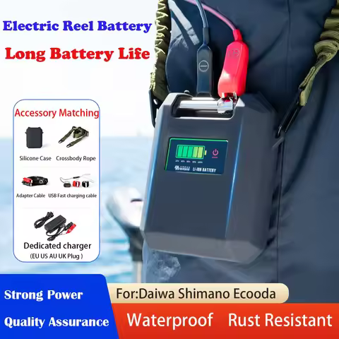 14.8V 6800mAh Electric Fishing Reel Battery LCD Display WaterProof 7500mAh Sea Fishing Reel Battery 