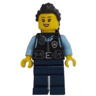 Original Lego City Police - City Officer Female (Black Safety Vest with Silver Star Badge Logo) 6041