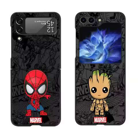Marvel Spiderman Avengers Protection for Samsung Galaxy Z Flip5 Z Flip 4 5G Z Flip 3 zflip ZFlip6 Bl