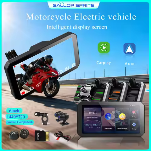 Gallop Sprite 6 inch Motorcycle GPS Navigation Wireless CarPlay Android Auto DVR Drive Recorder Port