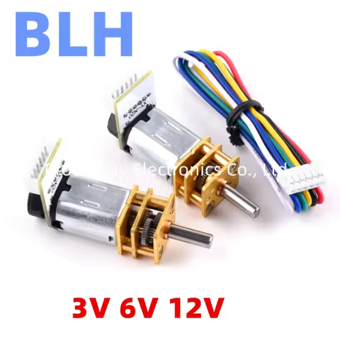 1PCS GA12-N20 Geared Motor Encoder Miniature DC Gear Motor Encoder Hall to Dlow Down N20 3V 6V 12V 5