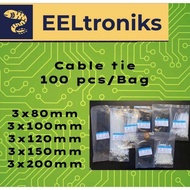 NYLON CABLE TIE ( BLACK & WHITE) 3x80mm / 3x100mm / 3x120mm / 3x150mm / 3x200mm