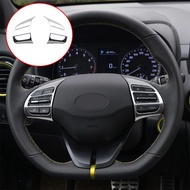 2pcs Car Steering Wheel Cover Frame Trim Steering Wheel Sequins Sticker for Hyundai Encino Kauai Kona 2017 2018 2019 2020 SUV Car Accessories