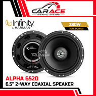 CARACE Original INFINITY Alpha 6520 6.5" 2-Way Coaxial Car Speakers With Grilles 280W | INFINITY Car