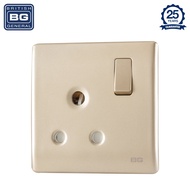 British General | PCCH99 | Neo Slimline 15Amp Single Pole Round Pin Switched Socket, Champagne | 25 