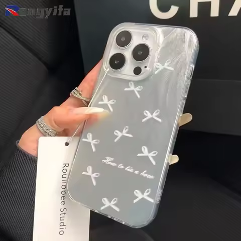 For Xiaomi Poco C65 C61 C55 C51 C50 F5 F6 M6 M5s M4 M3 M2 X6 X5 X3 NFC GT Phone Case White Bow Bling