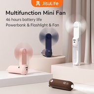 【In stock】JISULIFE Portable Fan Mini Fans 4500mAh Handheld USB Rechargeable Table Desk Personal Small Fans With Powerbank And Flashlight Function VYUT