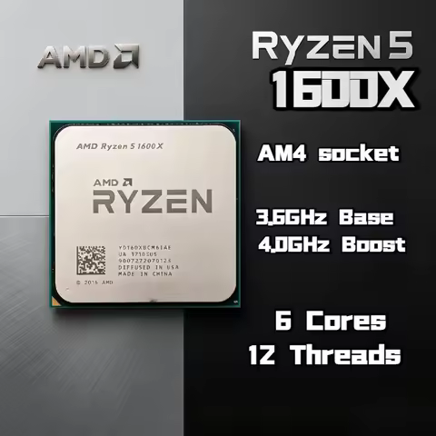 AMD Ryzen 5 1600X 3.6GHz Six Core Twelve Thread CPU 95W L3 16M Socket AM4 R5 1600X Desktop Gaming Pr