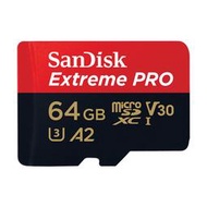 數位NO1 降價 SanDisk 64G 170MB micro SDXC Extreme PRO 4K A2 公司貨