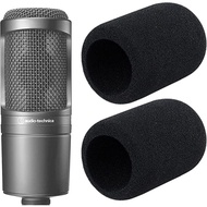 Wanjason Audio Technica AT2020 Foam Mic Windscreen - 2 Pack Large Size Microphone Cover Pop Filter f