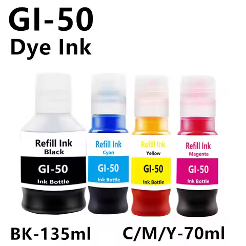 GI-50 Refill Ink For Canon GI-10 GI-20 GI-30 GI-40 GI-60 GI-70 GI-90 Dye ink For G5010 G6010 GM2010 