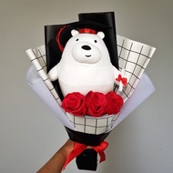 We Bare Bears Artificial Rose Graduation Bouquet