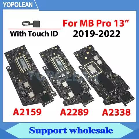 Original A2159 A2289 A2338 Motherboard For Macbook Pro 13" A2338 Logic Board With Touch ID 128GB 256