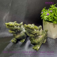 HOJB Green Nephrite Jade Wealthy Pi-Xiu 4-7inch 聚寶軒绿碧玉招财貔貅4-7吋