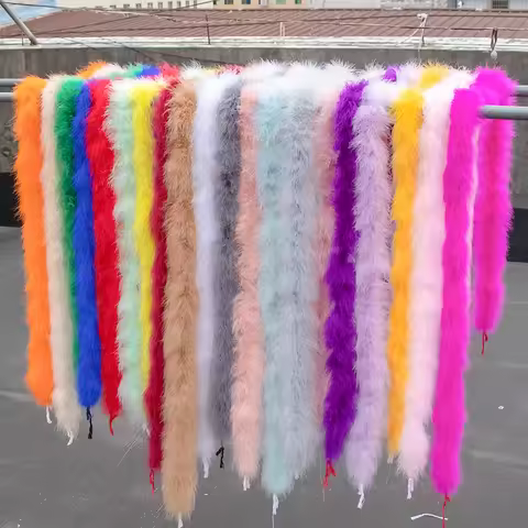 2Yards Fluffy Marabou Feather Boa 22 Gram Turkey Feathers Shawl for Christmas Clothing Sewing Plumes