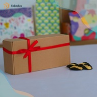 (ISI 20)Kardus Pizza/Kotak Bolu Gulung/Dus Hampers 25x12x7 cm Polos Coklat (Bisa Custom) - Tokodus B