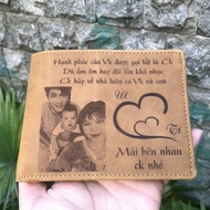 Men's Gifts - PU Leather Wallet Engraved With Memories, Meaningful Gifts