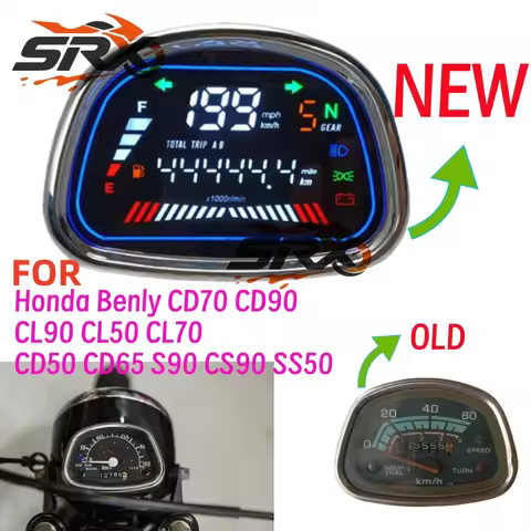 For CD90 Motorcycle Digital Meter Speedometer Complete Dashboard For Honda Benly CD70 CL90 CL50 CL70