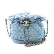 CHANEL Matelasse 小號水桶斜背鏈條單肩包 AS3091 牛仔藍 GHW