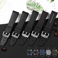 Waterproof Silicone Watch Band Men Suit For Rolex Black Water Ghost Green Water Ghost Diver Tissot Seiko Mido Rubber Watch Strap