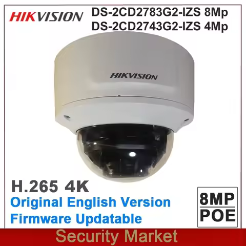 Original Hikvision DS-2CD2783G2-IZS 8Mp & DS-2CD2743G2-IZS 4MP POE IR AcuSense Varifocal Dome Networ