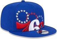 New Era Philadelphia 76ers 9FIFTY Team Shadow Snapback Cap, Adjustable Hat Blue