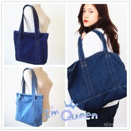 Japanese Men Women Denim Bag One-Shoulder Canvas Large Shopping Student School Tuition Mother Tote 1